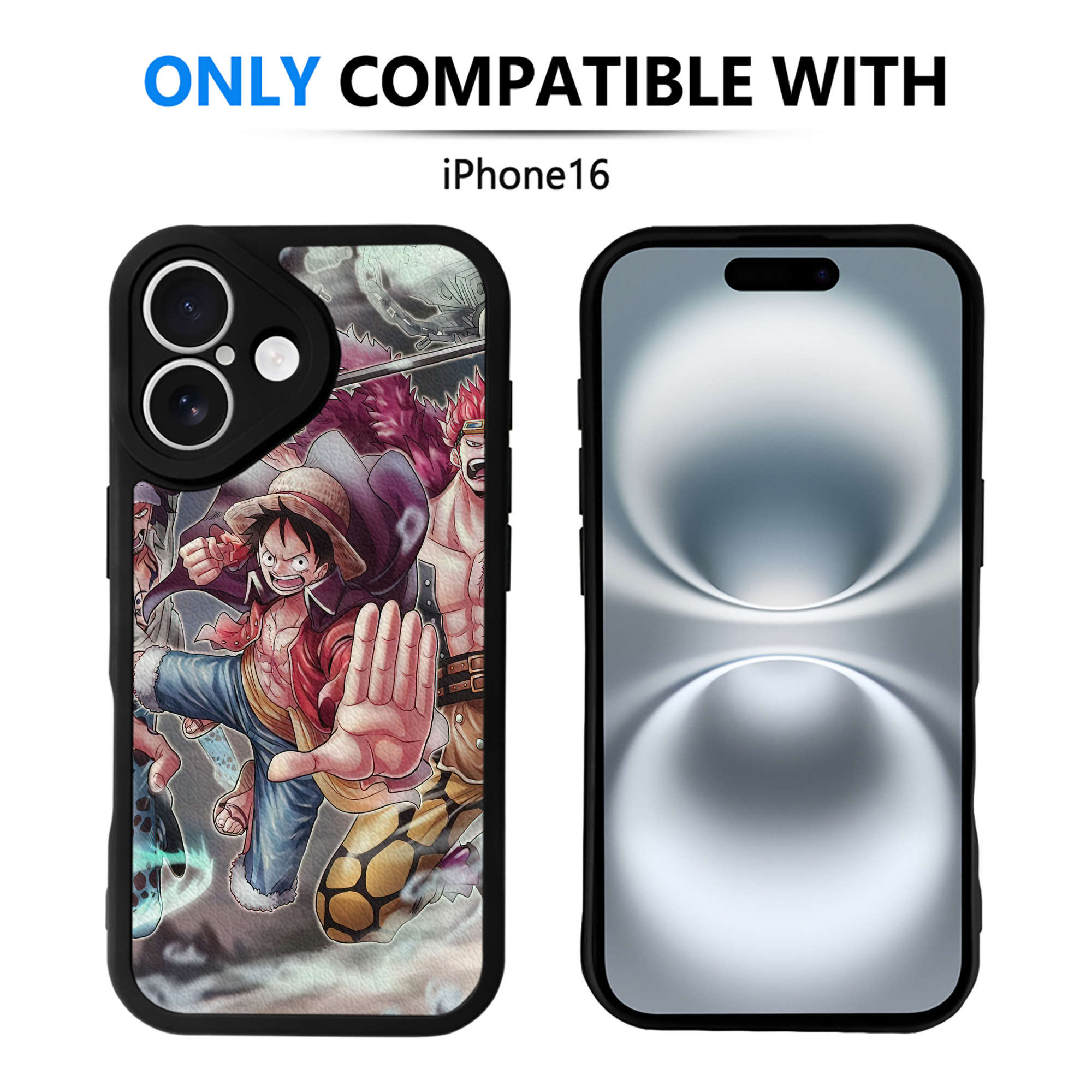 （画像用） ワンピース ONE PIECE 【iPhone 16シリーズ対応】シリコンスマホケース（レザー調） 材質：シリコン